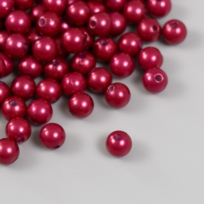 Набор бусин "Жемчуг" d 8 мм, 250 гр, бордо