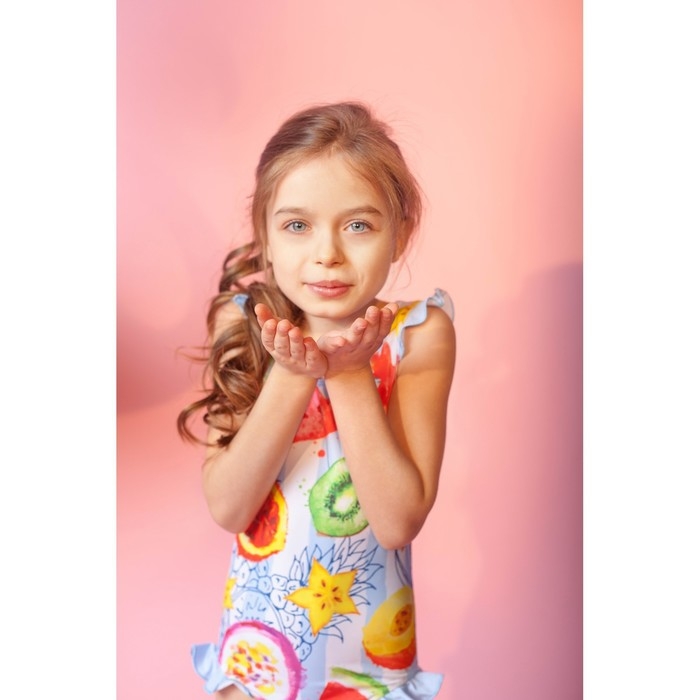 Купальник KAFTAN Купальник KAFTAN "Fruits", рост 110-116 (32), цвет голубой/белый