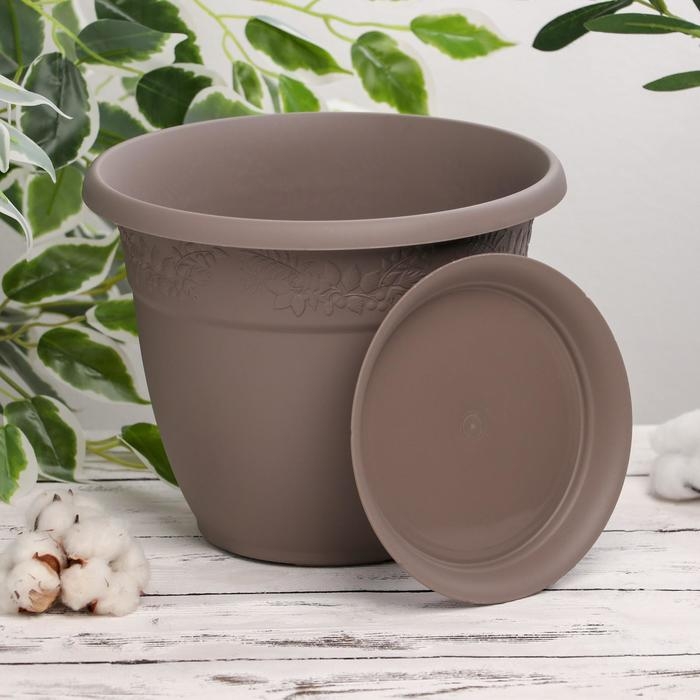 Горшок с поддоном &laquo;Рябина&raquo;, 5 л, цвет МИКС