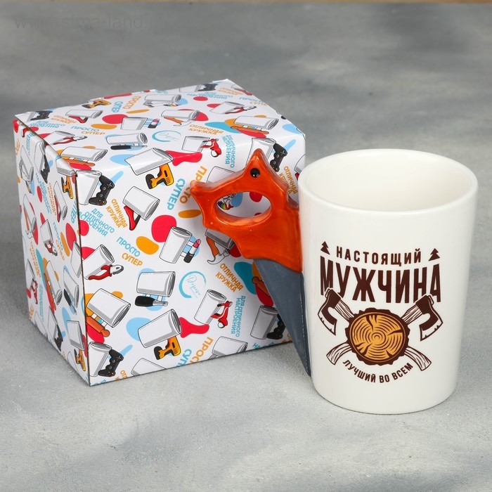 Кружка &laquo;Настоящий мужчина&raquo;, с формовой ручкой, 400 мл