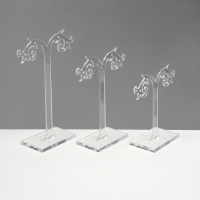 Подставка под серьги ажурная, набор 3 шт., h=8,5, 10, 12 см, цвет прозрачный