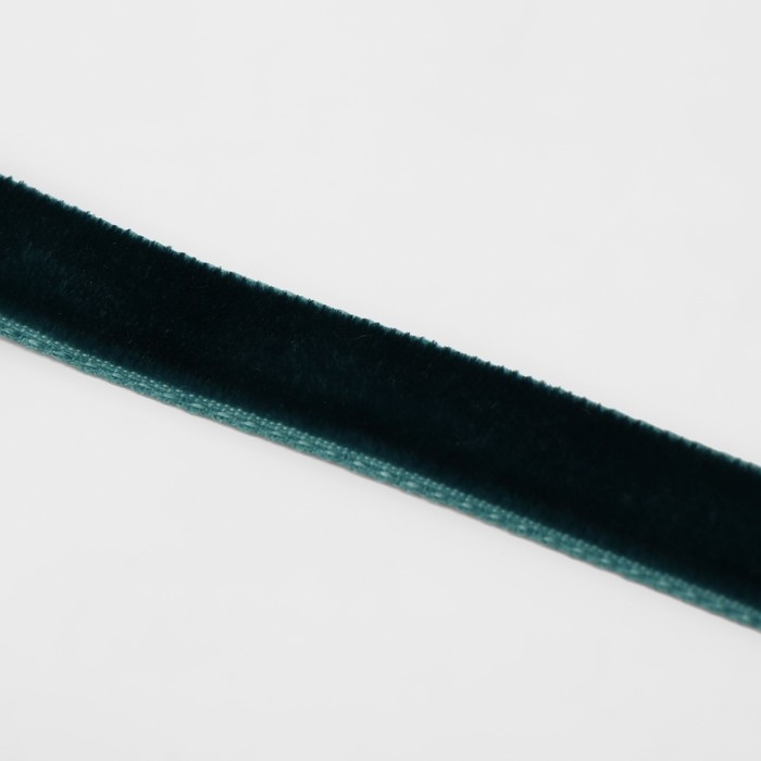 Лента бархатная, 10 мм, 18 &plusmn; 1 м, цвет изумрудный №34