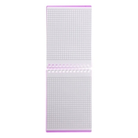 Блокнот А6, 80 листов клетка, на гребне CANVAS фиолетовый, пластиковая обложка, микроперфорация на отрыв