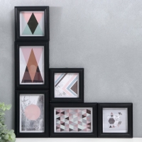 Фоторамка на 6 фото 10х10, 10х15 см "Коллаж" чёрная набор 6 шт 25х33,5х8 см