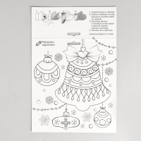 Фреска блёстками и фольгой на новый год &laquo;Снеговик&raquo;, новогодний набор для творчества