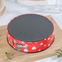 Форма для выпечки Доляна &laquo;Флорсет&raquo;, 24&times;6,5 см, съёмное дно, антипригарное покрытие, рисунок МИКС