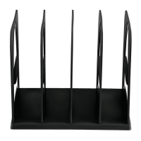 Подставка для журналов и бумаг (сортер) Стамм, сборная, 4 отделения, черная Подставка для журналов и бумаг (сортер) Стамм, сборная, 4 отделения, черная