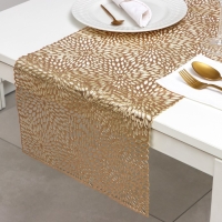 Дорожка на стол Доляна &laquo;Астры&raquo;, 90&times;35 см, цвет золото