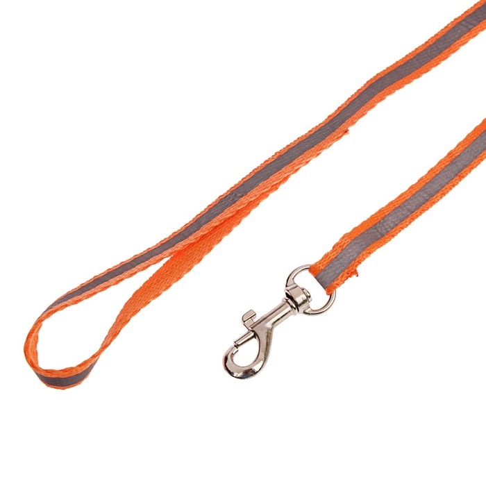 Комплект со светоотражающей лентой, ошейник 120 х 1 см, ОГ 26-40 см, оранжевый