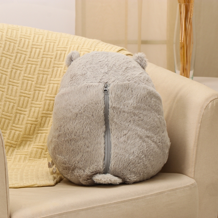 Мягкая игрушка &laquo;Хомяк&raquo; с пледом, 30 см, цвет серый