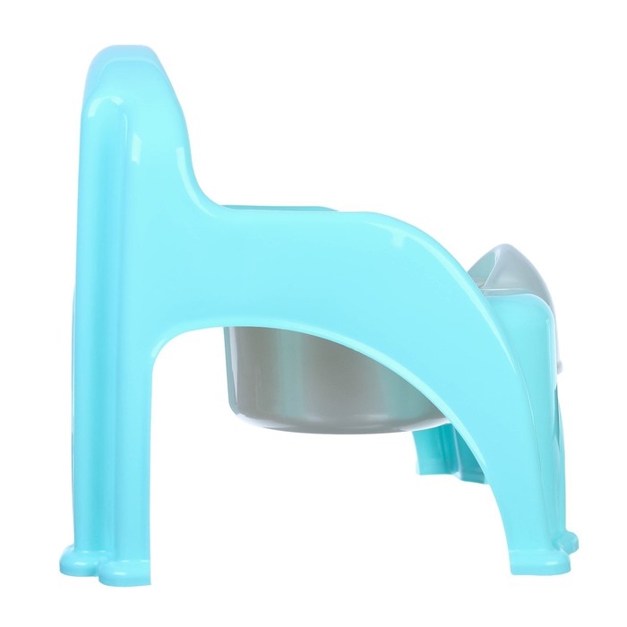 Горшок детский &laquo;Утенок&raquo; с крышкой, светло-бирюзовый / белый 310х295х280мм