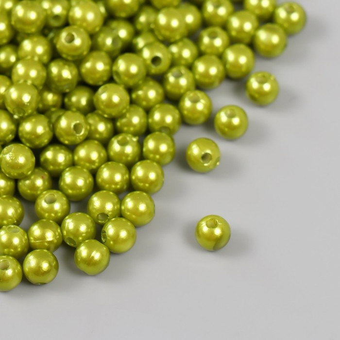 Набор бусин "Жемчуг" d 6 мм, 250 гр, оливковый