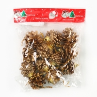 Ёлочные игрушки новогодние &laquo;Еловые шишки&raquo;, на Новый год, цвет золотой