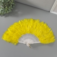 Веер пластик, перо "Жёлтый" h=26 см 25 лопастей 3х50х26 см Веер пластик, перо "Жёлтый" h=26 см 25 лопастей 3х50х26 см