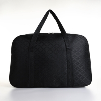 Сумка дорожная на молнии, наружный карман, длинный ремень, цвет чёрный