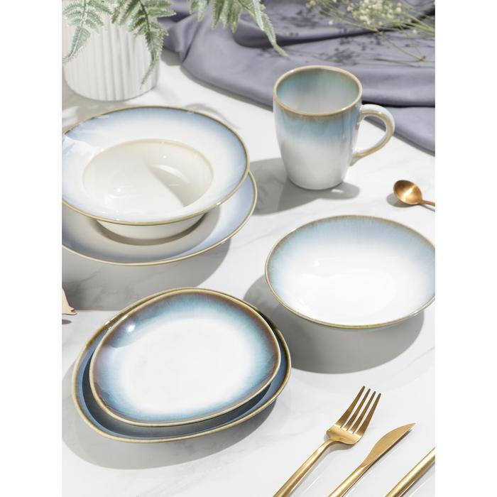 Блюдо фарфоровое для подачи Magistro «Пэвэти», d=20,5 см, цвет голубой Блюдо фарфоровое для подачи Magistro «Пэвэти», d=20,5 см, цвет голубой