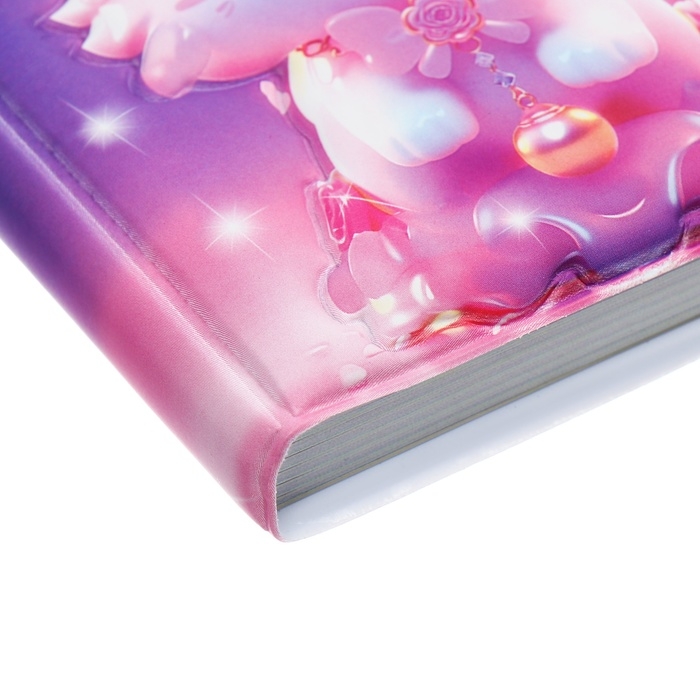 Записная книжка подарочная 96л,линия, цветной блок,обложка ПВХ 3D Кошка (9,5х10,5см)