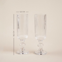 Набор бокалов для шампанского стеклянный SL Home &laquo;Модерн&raquo;, 150 мл, 5,5&times;18,5 см, цвет прозрачный