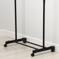 Стойка - вешалка напольная для одежды Доляна, телескопическая 90(160) см, 1 перекладина, 80&times;43 см, цвет чёрный/хромированный