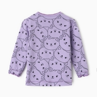 Лонгслив детский, цвет лиловый/котята, рост 62 см