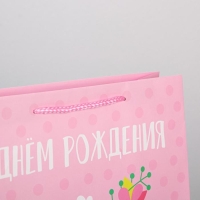 Пакет подарочный ламинированный, упаковка, &laquo;С Днём Рождения&raquo;, L 28 х 38 х 9 см