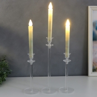 Подсвечник акрил "Прозрачность" набор 3 шт 44х10х10 50х10х10 55х10х10 см