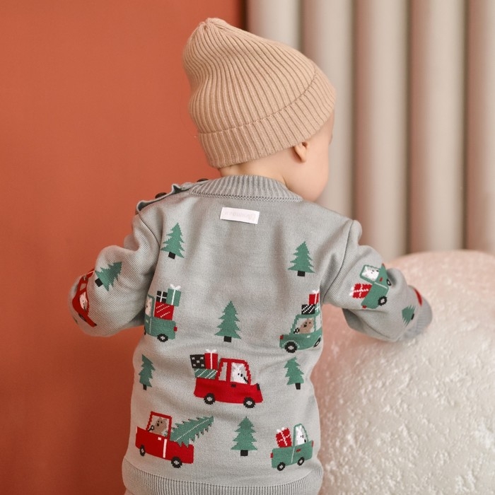 Комплект вязаный Крошка Я &laquo;Машинки&raquo;, рост 74-80 см