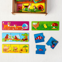 Пазл тройной &laquo;Мама, малыш, домик&raquo;, деталь 5х5 см