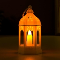 Ночник "Фонарь со свечей" LED от батареек 3хLR44 белый 6,3х5,5х11,5 см RISALUX