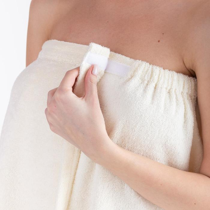 Набор для сауны &laquo;Экономь и Я&raquo; парео 68х150 см+чалма, цвет молочный, 340 г/м2