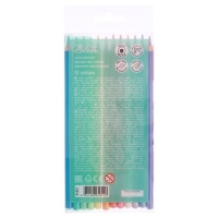 Карандаши 12 цветов ErichKrause "Pastel Bloom", дерево, круглые, грифель 4 мм, европодвес