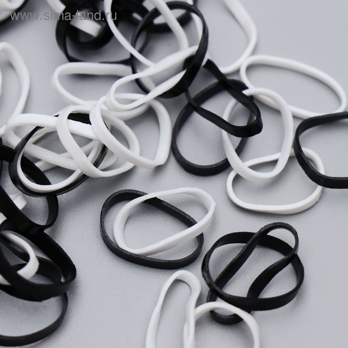 Резинки для животных повышенной прочности, набор 100 шт, микс чёрные и белые Резинки для животных повышенной прочности, набор 100 шт, микс чёрные и белые