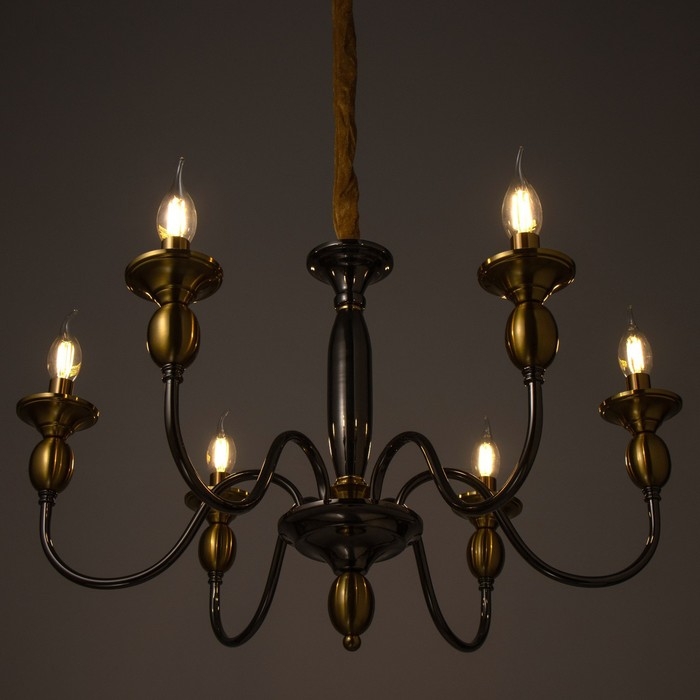 Люстра "Энни" 6х40Вт Е14 латунь 69х69х44 см BayerLux