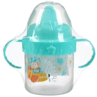 Поильник детский с твёрдым носиком «мишка», 140 мл., с ручками, цвет бирюзовый Поильник детский с твёрдым носиком «мишка», 140 мл., с ручками, цвет бирюзовый
