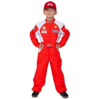Карнавальный костюм &laquo;Гонщик&raquo;, текстиль, комбинезон, кепка, р. 30, рост 116-122 см
