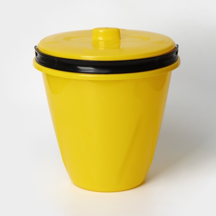 Ведро с крышкой &laquo;Лайт&raquo;, 10 л, цвет жёлтый