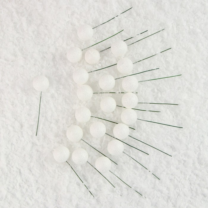 Фигурка для поделок и декора на проволоке «Шар», набор 20 шт., размер 1 шт. — 2 × 7 см, цвет белый Фигурка для поделок и декора на проволоке «Шар», набор 20 шт., размер 1 шт. — 2 × 7 см, цвет белый