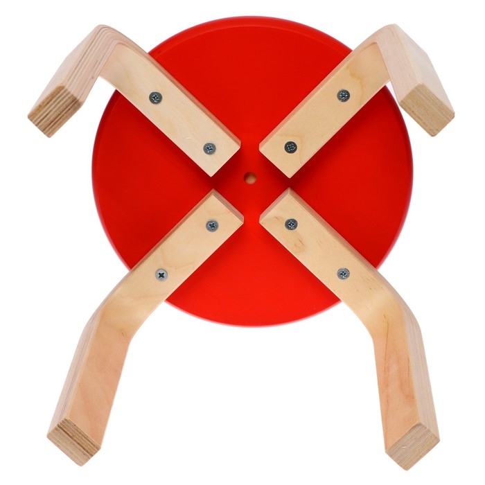 Табурет &laquo;Ромашка&raquo;, цвет красный, прозрачный лак