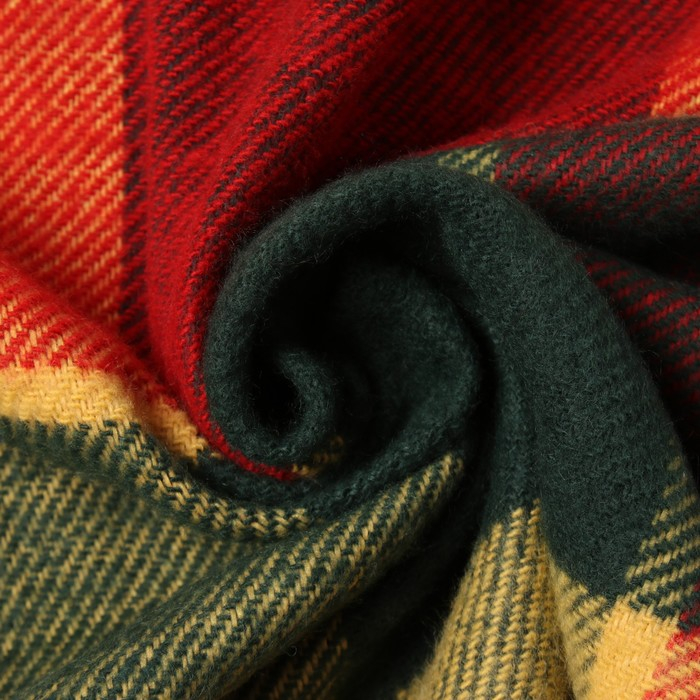 Плед Эльф 140х200см, жел/крас/зел рап.1, новозеландская шерсть 70%, пэ30%