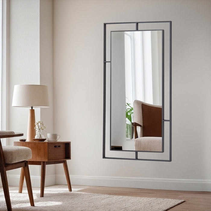 Зеркало настенное Зеркало настенное "Чёрный Рубин", в прямоугольном корпусе, 80х45 см