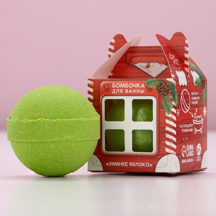 Бомбочка для ванны &laquo;Новогодняя почта&raquo;, 130 г, аромат зимнего яблока, Новый Год