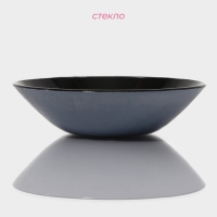 Миска стеклянная Доляна &laquo;Блэк&raquo;, 380 мл, 18,5&times;5 см, цвет чёрный