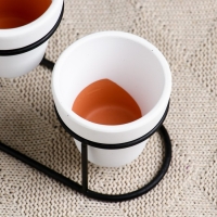 Набор кашпо "Дуэт" белое, на подставке, 12,5х11см Набор кашпо "Дуэт" белое, на подставке, 12,5х11см