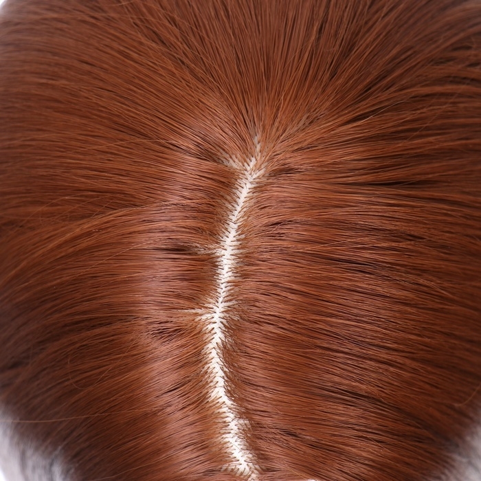 Парик искусственный, имитация кожи, 60 см, 270 гр, цвет рыжий
