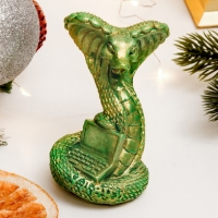 Фигура "Змея с ноутбуком" зеленый с позолотой, 8см Фигура "Змея с ноутбуком" зеленый с позолотой, 8см