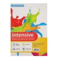Бумага цветная А4, 100 листов Calligrata Интенсив, жёлтая, 80 г/м&sup2;
