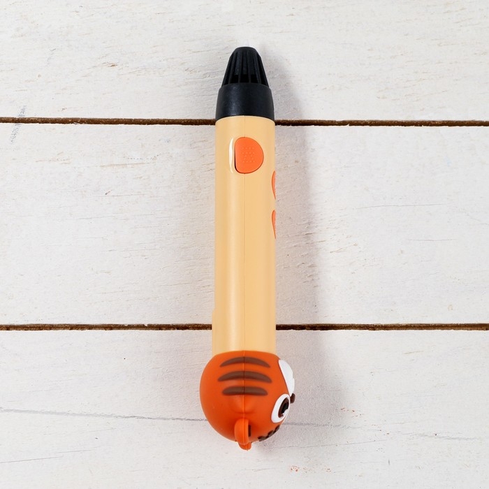 3D ручка Тигрёнок, работа с пластиком PLA, USB кабель питания, оранжевая