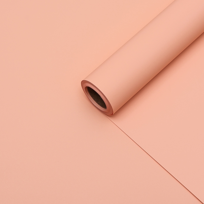 Пленка для цветов тонированная, матовая, персиковый, 0,5 х 10 м &plusmn;1 см, 65 мкм