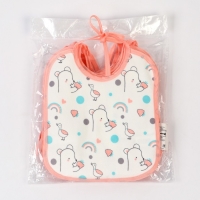 Нагрудник детский Крошка Я, 17х20 см (фасовка 10 шт., розовая окантовка) Нагрудник детский Крошка Я, 17х20 см (фасовка 10 шт., розовая окантовка)