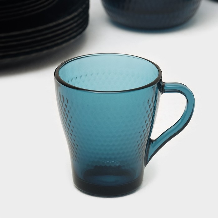 Набор столовый стеклянный &laquo;Идиллия&raquo;, 43 предмета, цвет лондон топаз